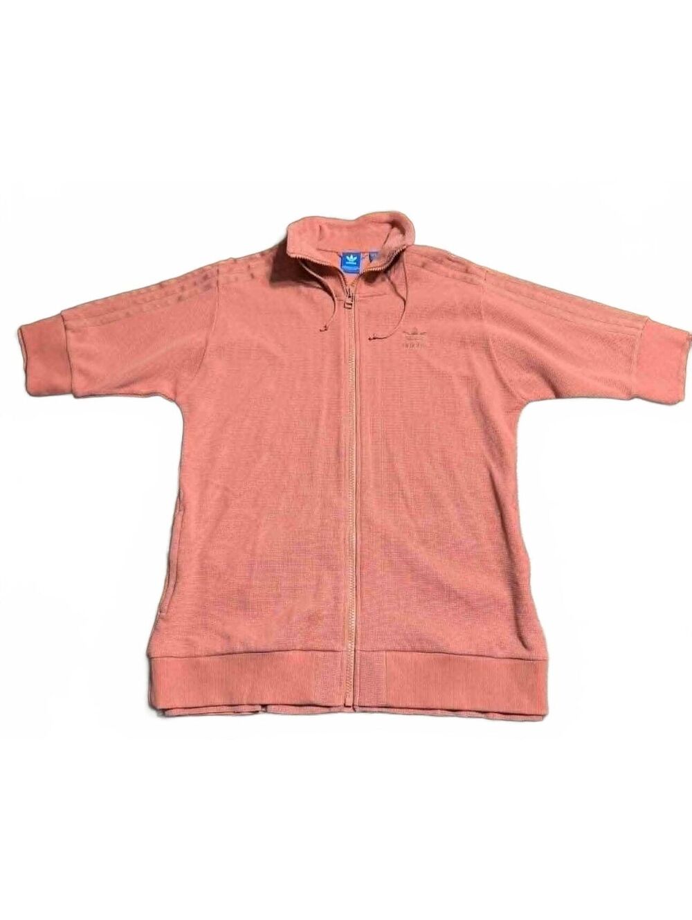 Adidas Originals Womens Waffle Knit Track Jacket M Short Sleeve Raw Pink BQ7888